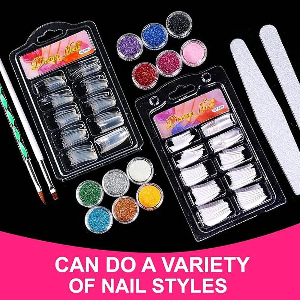 Acrylic Nail Kit Acrylic Powder With Acrylic Liquid For Gel Nails With UV Lamp For Gel Nails Set DIY Gifts For Women - silverfoxgoods